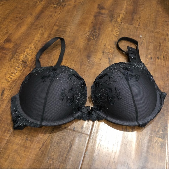 Victoria’s Secret Dream Angels Black Lace Rhinestone Push up Bra - Picture 2 of 5